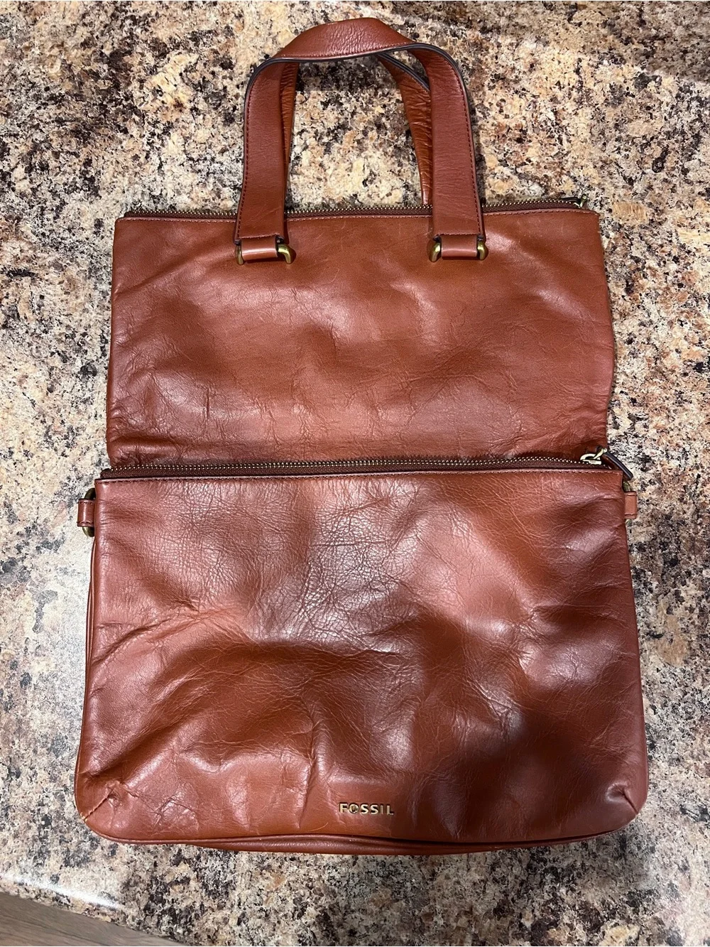 Fossil Brown Leather clutch Bag
